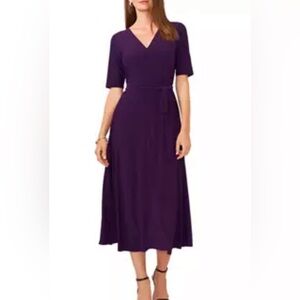 MSK Purple v-neck short sleeve dress